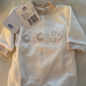 Chic Cream and Tan Baby Onesie